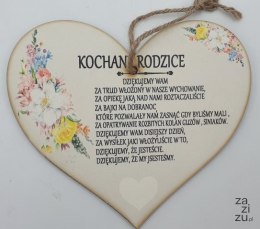 Serce wiszące KOCHANI RODZICE