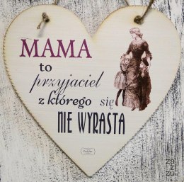 Tabliczka serce wiszące 23 x 23 cm Mama to przyjaciel ...