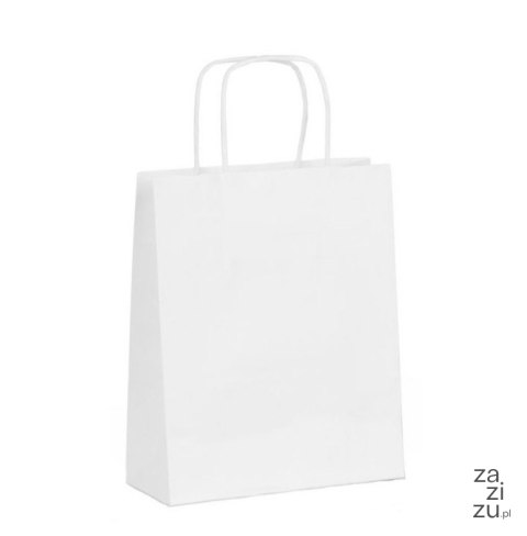 Torba papierowa biała 32x17x39 cm skr. rączka 25szt.