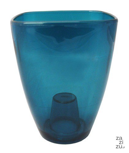 Osłonka / doniczka storczyk 15 transparent turkusowa Osłonka / doniczka storczyk 15 transparent turkusowa
