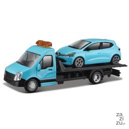 STREET FIRE FLATBED TRANSPORT W RENAULT CLIO BLUE 1:43