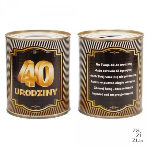 Skarbonka metalowa urodzinowa 40