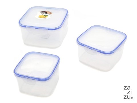 Pojemniki kwadratowe lunch box komplet 3szt.