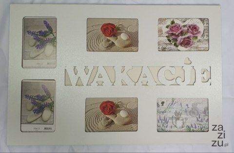 Ramka na 6 zdjęć 59x39cm WAKACJE