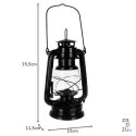 Lampa naftowa 24cm czarna | 20683