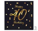 Serwetki 33x33 Happy 40 Birthday czarne 20szt PG-S40C