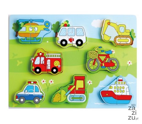 Zabawka drewniana UKŁADANKA Transport 30x22 cm NT6065 Zabawka drewniana UKŁADANKA Transport 30x22 cm NT6065