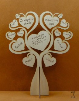 Drzewko grawerowane Dla Dziadków 36 x 30 cm. - P1385W6