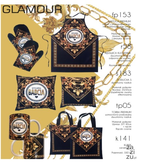 Rękawica Stylowa Babcia złote lilie | R58 Rękawica Stylowa Babcia złote lilie | R58