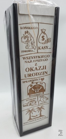 Skrzynka drewniana na alkohol URODZINY