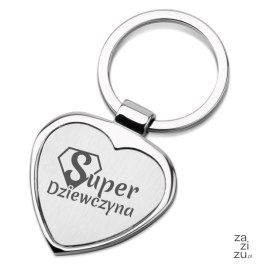 Brelok metalowy serce SUPER DZIEWCZYNA BRK-04