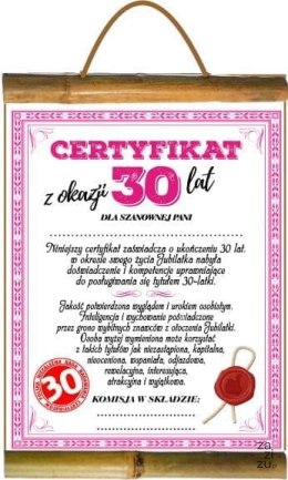 Dyplom certyfikat 30 lat Pani | D45