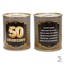 Skarbonka metalowa urodzinowa 50