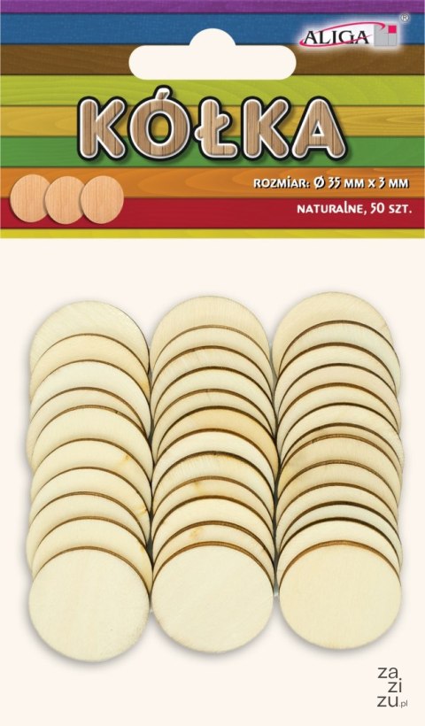 Kółka naturalne 30 szt.,śr.35 mm PK-6388 Kółka naturalne 30 szt.,śr.35 mm PK-6388