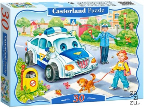 Puzzle 30 el. Policja droga do szkoły Castorland B-03389-1