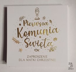 Zaproszenia 10szt KOMUNIA ŚWIĘTA DLA MATKI CHRZESTNEJ NR013