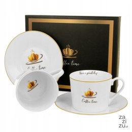 Filiżanka Duo Coffee Time 2szt. porcelana spodki 230ml