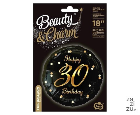 Balon foliowy B&C Happy 30 Birthday czarny, złoty FG-O30Z