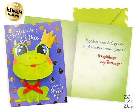 Karnet urodziny dziecięce żabka | DK-1031 Karnet urodziny dziecięce żabka | DK-1031