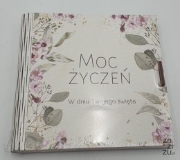 Kasetka pudełko 14 x 14cm MOC ŻYCZEŃ W DNIU TWOJEGO ŚWIĘTA