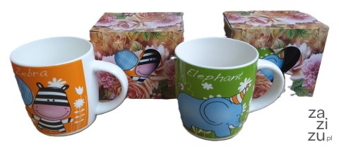 Kubek ceramiczny w ozdobnym kartoniku 320 ml zwierzaki Kubek ceramiczny w ozdobnym kartoniku 320 ml zwierzaki