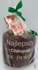 Ręcznik z haftem "Super Chłopak" + słodycze