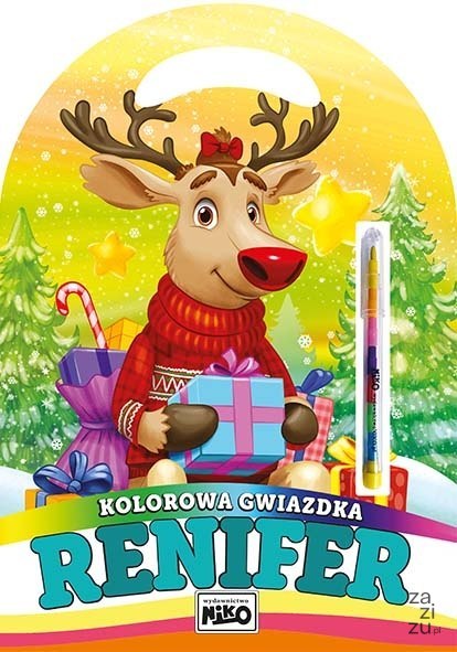 Kolorowa gwiazdka Renifer