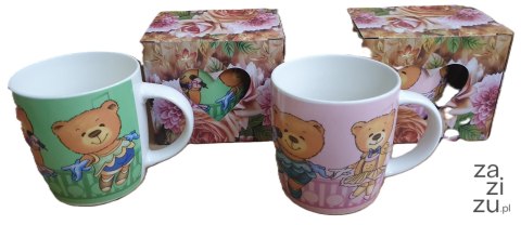 Kubek ceramiczny w ozdobnym kartoniku 320 ml misie Kubek ceramiczny w ozdobnym kartoniku 320 ml misie