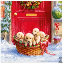 Serwetki 33x33cm Christmas Puppies 20szt. | 76-49