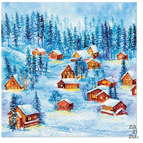 Serwetki 33x33cm Winter Houses 20szt. | 76-51