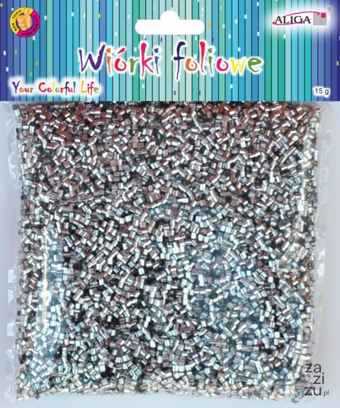 Wiórki foliowe srebrne 15g | WF-02