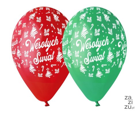 Balony 5szt. WESOŁYCH ŚWIĄT GS120/WS