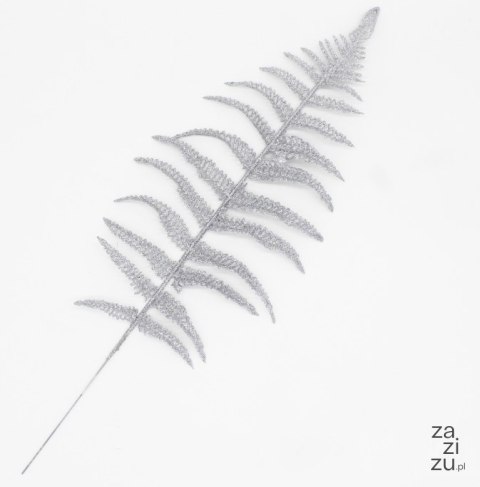 Liść palmy 10szt. obsypany brokatem 43 cm SREBRNY XVV-103Z Liść palmy 10szt. obsypany brokatem 43 cm SREBRNY XVV-103Z