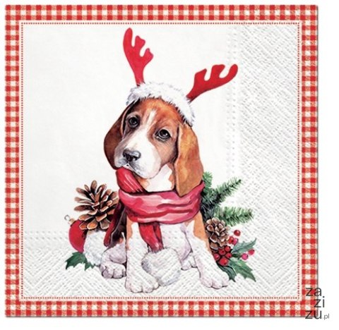 Serwetki papierowe 33x33cm SDL Santa Dog 20szt. | 74-37