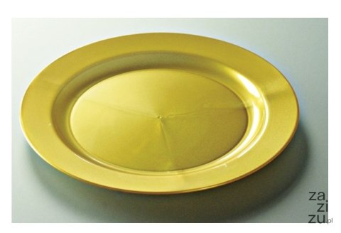 Talerze 12szt. plastikowe 19cm złote | 34-35 Talerze 12szt. plastikowe 19cm złote | 34-35