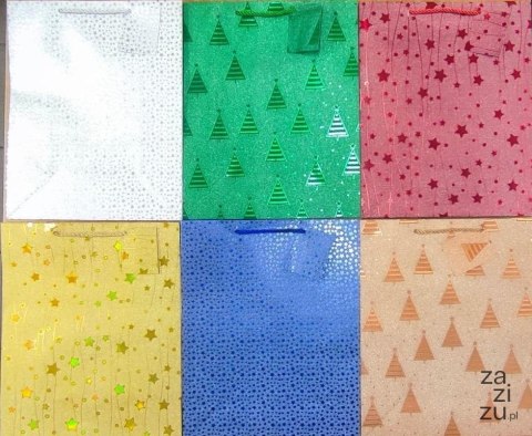 Torebka ozdobna brokat złocona średnia 26x32cm 12szt. | PL-6 Torebka ozdobna brokat złocona średnia 26x32cm 12szt. | PL-6