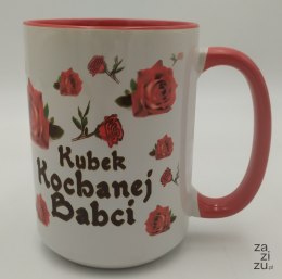 Kubek ceramiczny duży w kartoniku 450ml Babcia w5