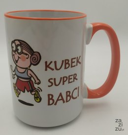 Kubek ceramiczny duży w kartoniku 450ml Babcia.