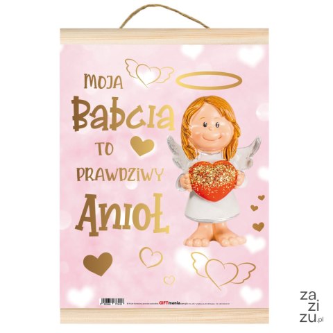 Pozłacany dyplom A4 " Moja Babcia to prawdziwy anioł"