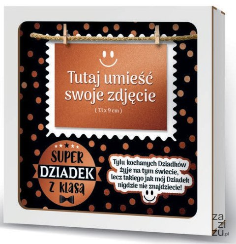 Ramka 20x20cm puzzle 3D Super Dziadek z klasą Ramka 20x20cm puzzle 3D Super Dziadek z klasą