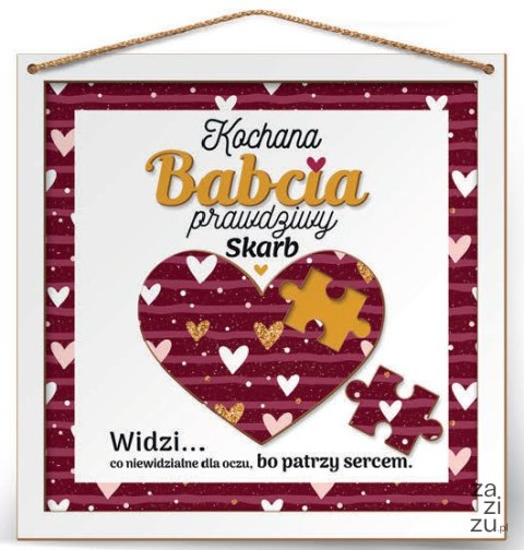 Ramka 22x22cm puzzle 3D Kochana Babcia prawdziwy Skarb Ramka 22x22cm puzzle 3D Kochana Babcia prawdziwy Skarb