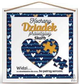Ramka 22x22cm puzzle 3D Kochany Dziadek prawdziwy Skarb