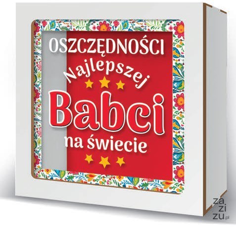 Skarbonka 17,5 x 17,5cm Najlepsza Babcia na świecie