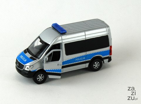 Auto metalowe WELLY 1:34 PRL SPRINTER POLICJA