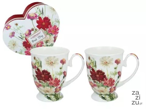 Komplet 2 kubków 280ml w sercu - Kwiaty (CARMANI) 840-0360 Komplet 2 kubków 280ml w sercu - Kwiaty (CARMANI) 840-0360