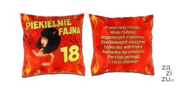 Poduszka urodzinowa - Piekielnie fajna 18 S132