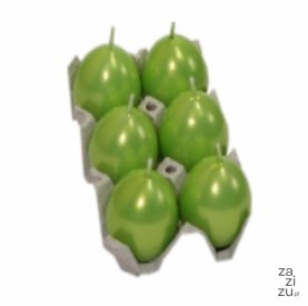 Świeca jajko perła błyszcząca 45 x 60 mm zielone 6 szt J45/60MET-L8 Świeca jajko perła błyszcząca 45 x 60 mm zielone 6 szt J45/60MET-L8