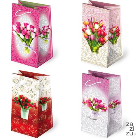 Torebki ozdobne 10szt. T-7L set 90 Tulipany 10 x 22 x 6 cm