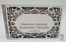 Banknotówka na pieniądze 10 x 15,5cm ażur biała KOMUNIA ŚW