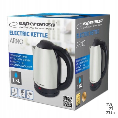 Czajnik elektryczny ARNO 1,8 l Esperanza EKK135X 1500 W srebrny/szary Czajnik elektryczny ARNO 1,8 l Esperanza EKK135X 1500 W srebrny/szary